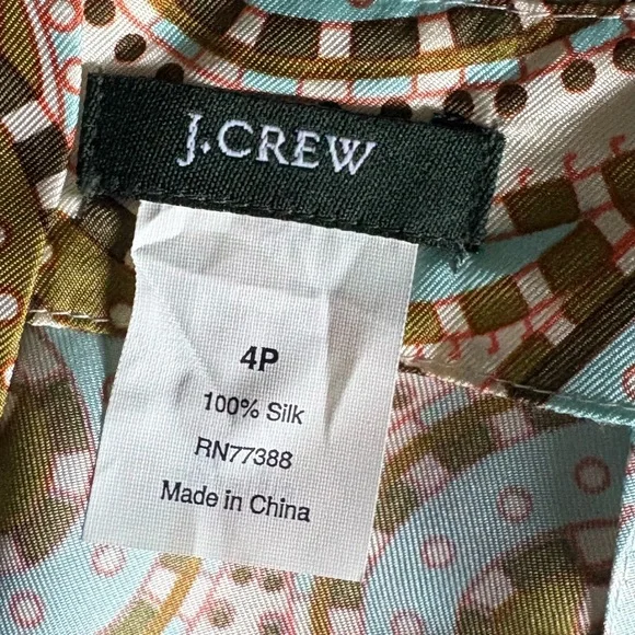 J. Crew Silk Paisley Top - Picture 6 of 7